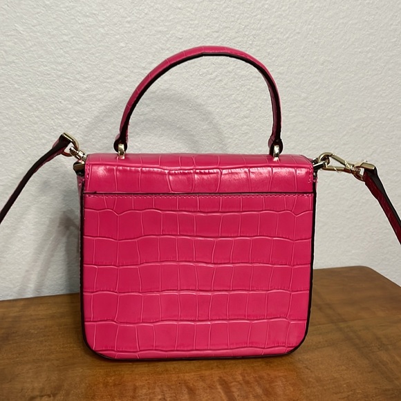 Kate Spade Pink Staci Croc Embossed Crossbody Bag - Picture 8 of 10